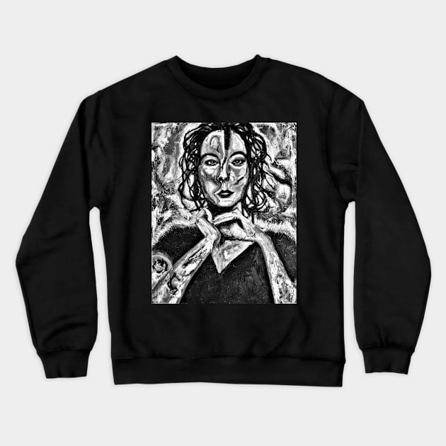 Chieftain's Daughter BW Crewneck Sweatshirt by Great Auk Art